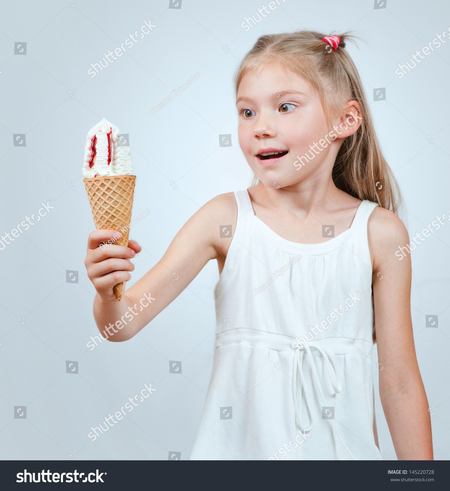 Excited Ice Cream Little Girl Ice Stock Photo 145220728 | Shutterstock