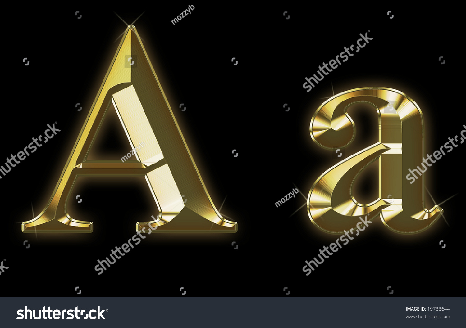 Exclusive Collection Font From Brushed Gold - A,A Stock Photo 19733644 ...