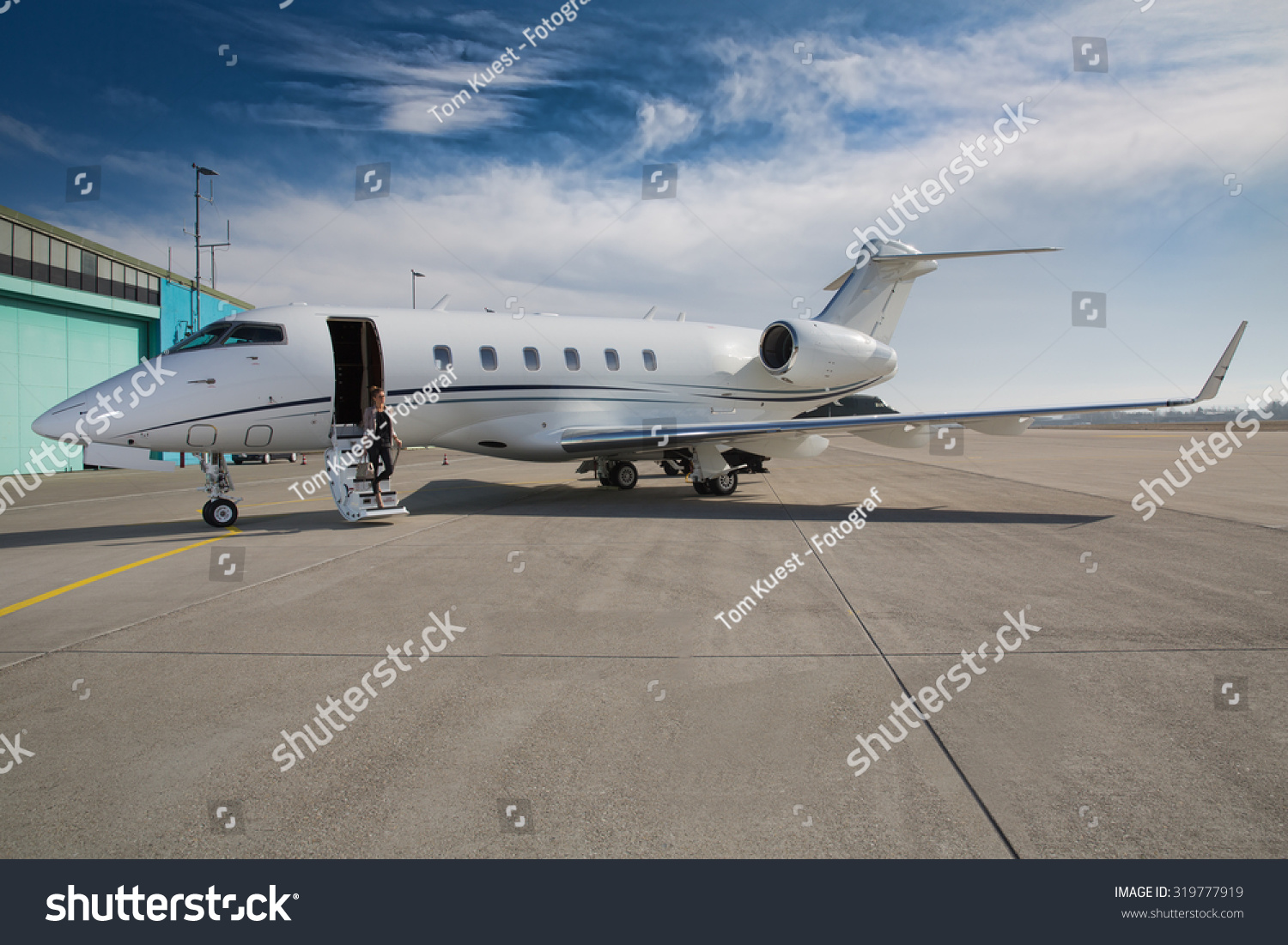 Executive Business Woman Leaving Corporate Jet Stock Photo Edit