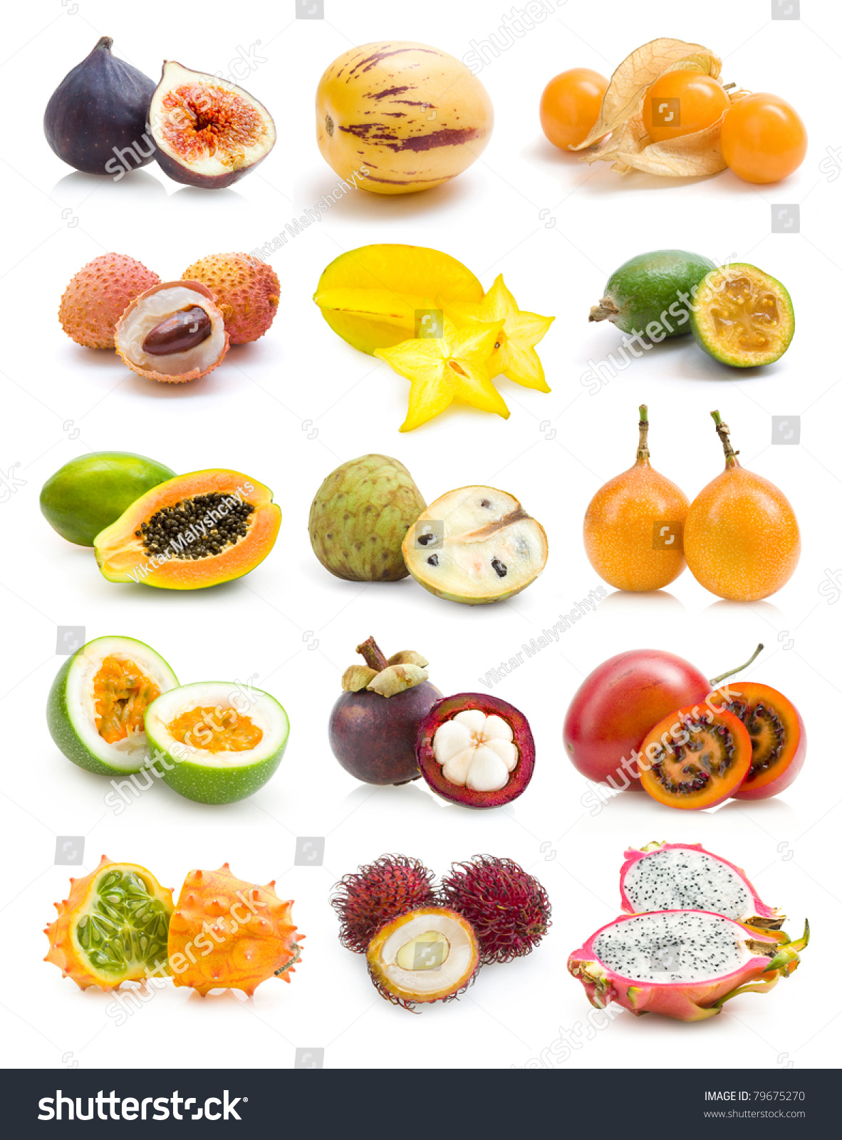 exotic fruit collection stock photo 79675270 - shutterstock