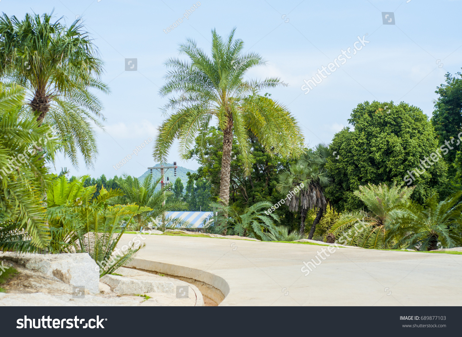 Exotica Asian Garden Design Regular Gardens Stock Photo 689877103