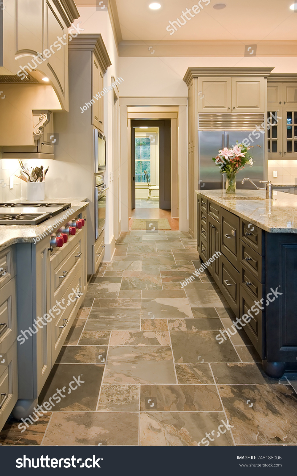 expensive kitchen slate floors mixed wood stock photo (edit now