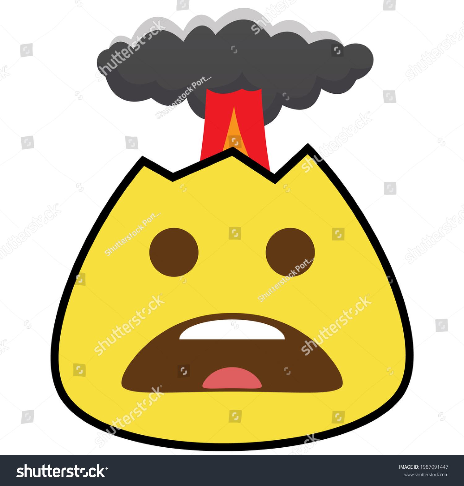 Exploding Face Emoji Emoticon Emotional Expression Stock Illustration ...