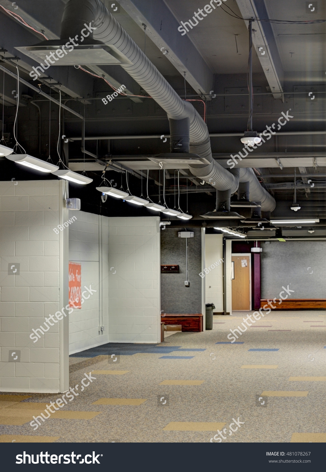 Exposed Ceiling Duct Work Modern High Royalty Free Stock Image