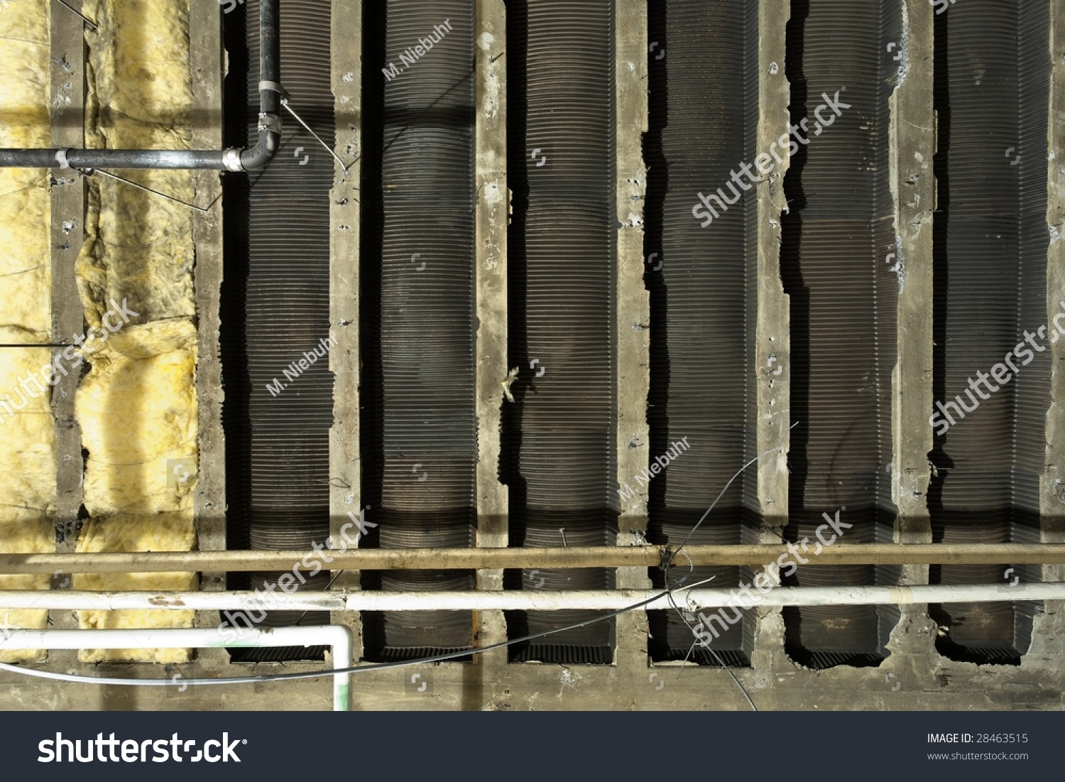 Exposed Structural Members Ceiling During Remodeling Stock