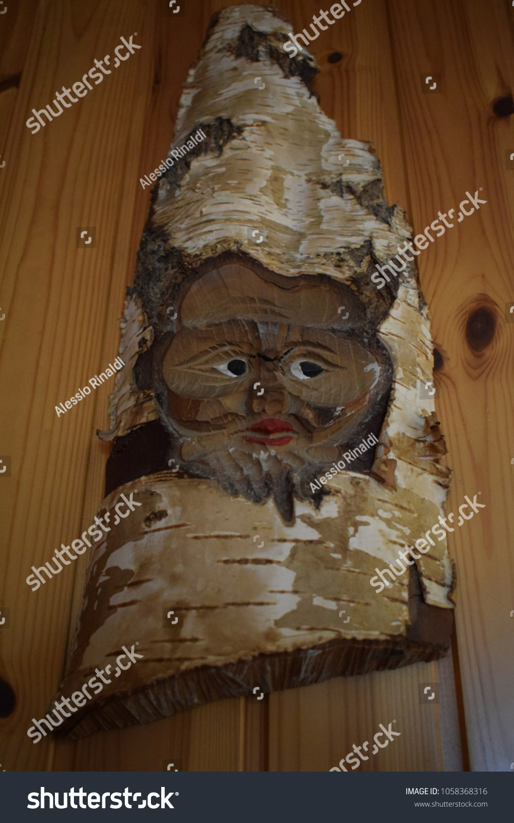 Expressive Face Carved On Wood Tree Stock Photo Edit Now 1058368316