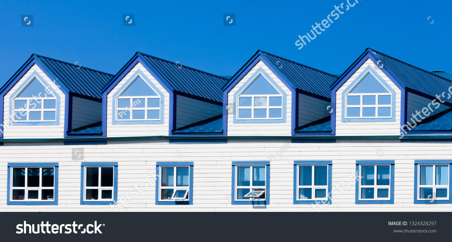 Exterior Detail Frame Building Upper Story Stock Photo Edit Now