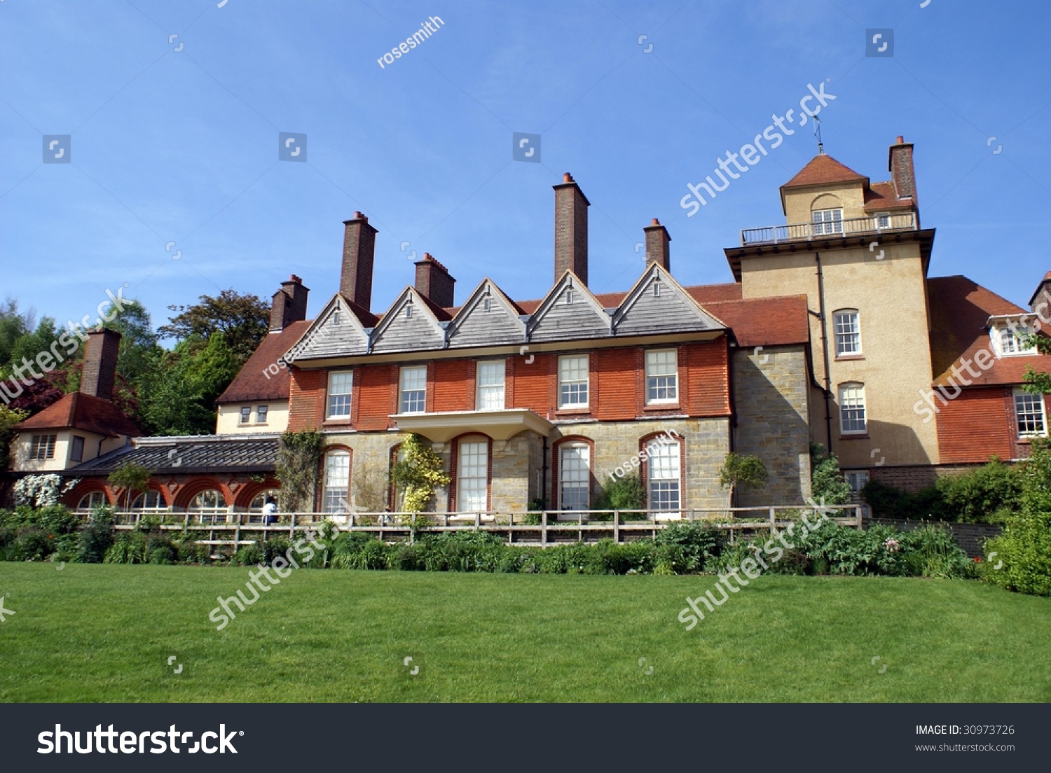 Exterior Ancient Architecture Gable Roof Conservatory Stock Photo