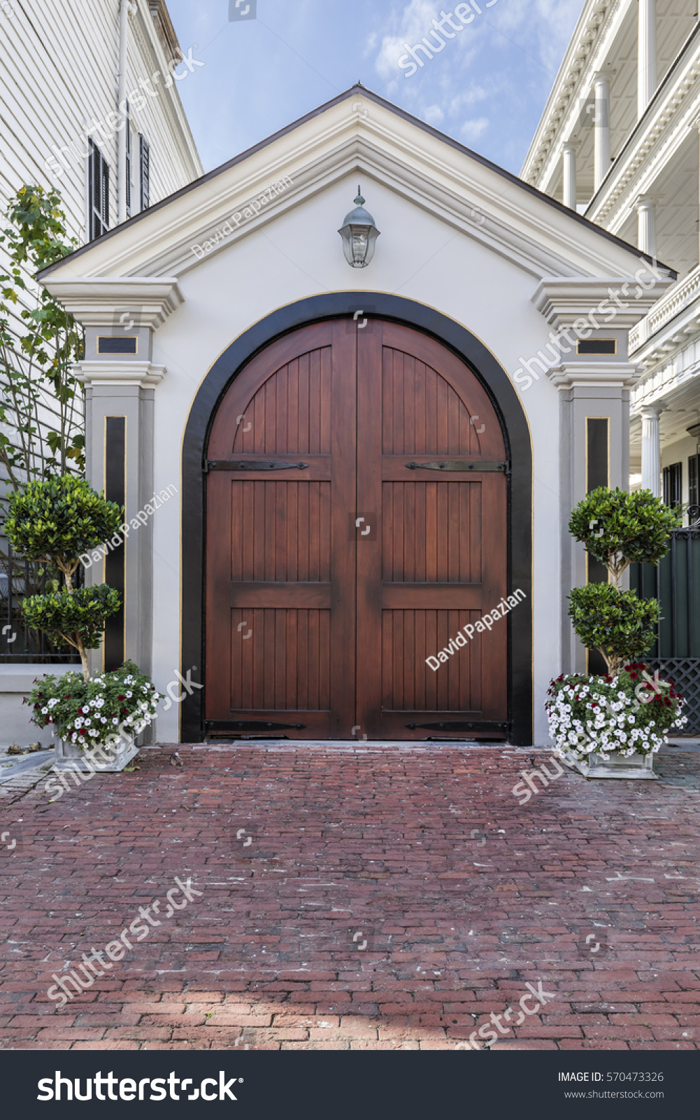 Exterior View Dark Brown Garage Stock Photo Edit Now 570473326