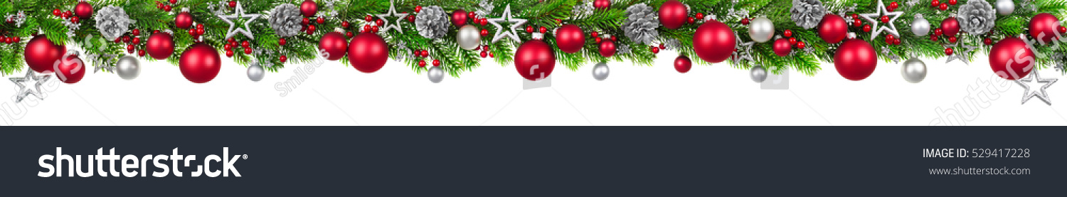 Extra Wide Christmas Border Fir Branches Stock Photo 