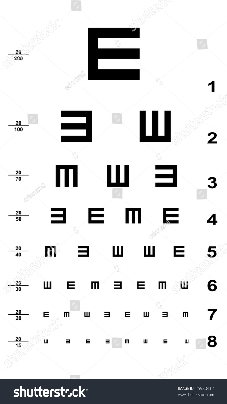 eye test chart stock illustration 25980412 shutterstock