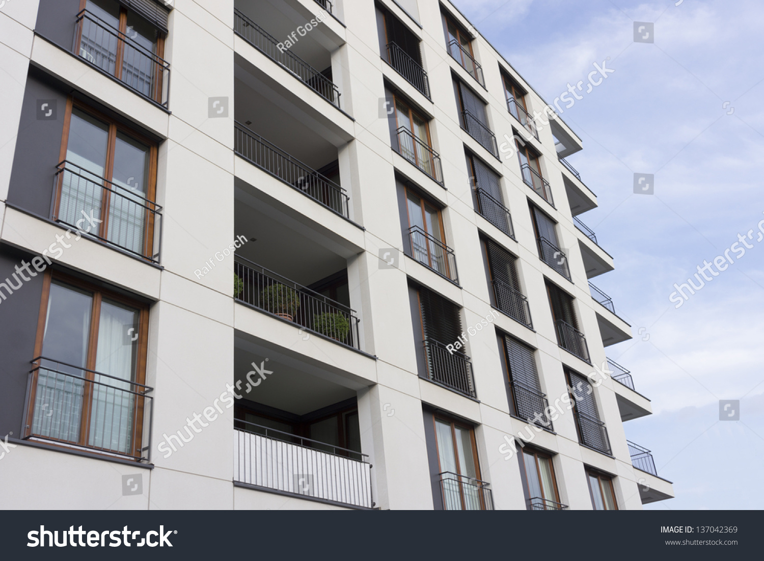 Facade Modern Apartment Building Frankfurt Germany Stock Photo ...  Facade of a modern apartment building in Frankfurt, Germany