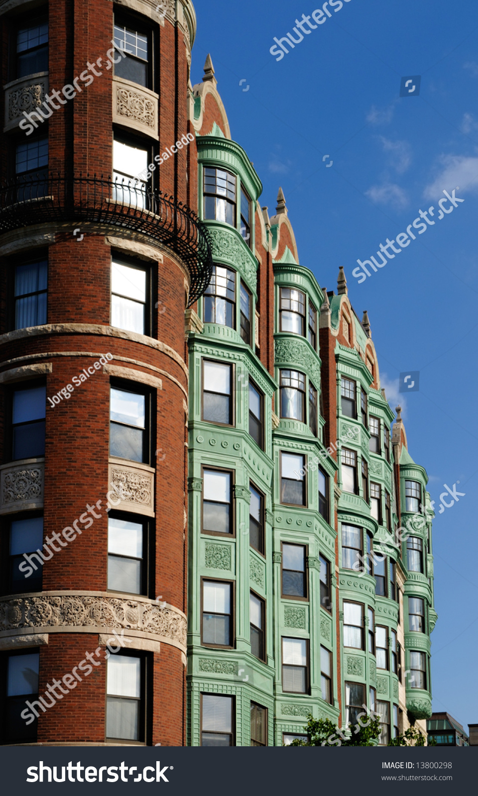 Facade Barnes Mansion Boston Verdigris Copper Stock Photo Edit