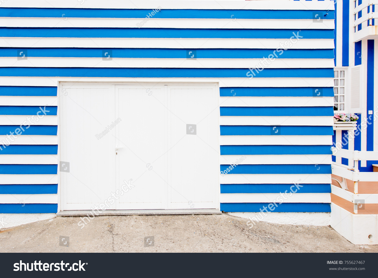 Facade View On Beautiful Colorful Striped Stock Photo Edit Now