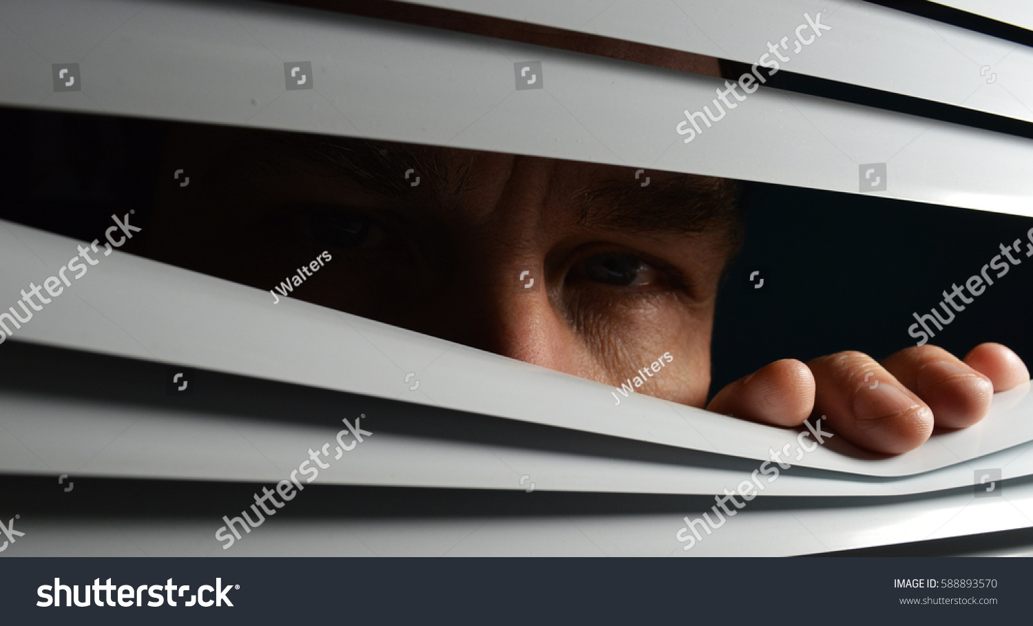 Face Behind Blinds Stock Photo 588893570 | Shutterstock