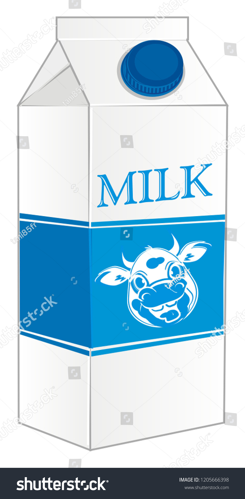 Face Cow On Carton Milk Stock Illustration 1205666398 | Shutterstock