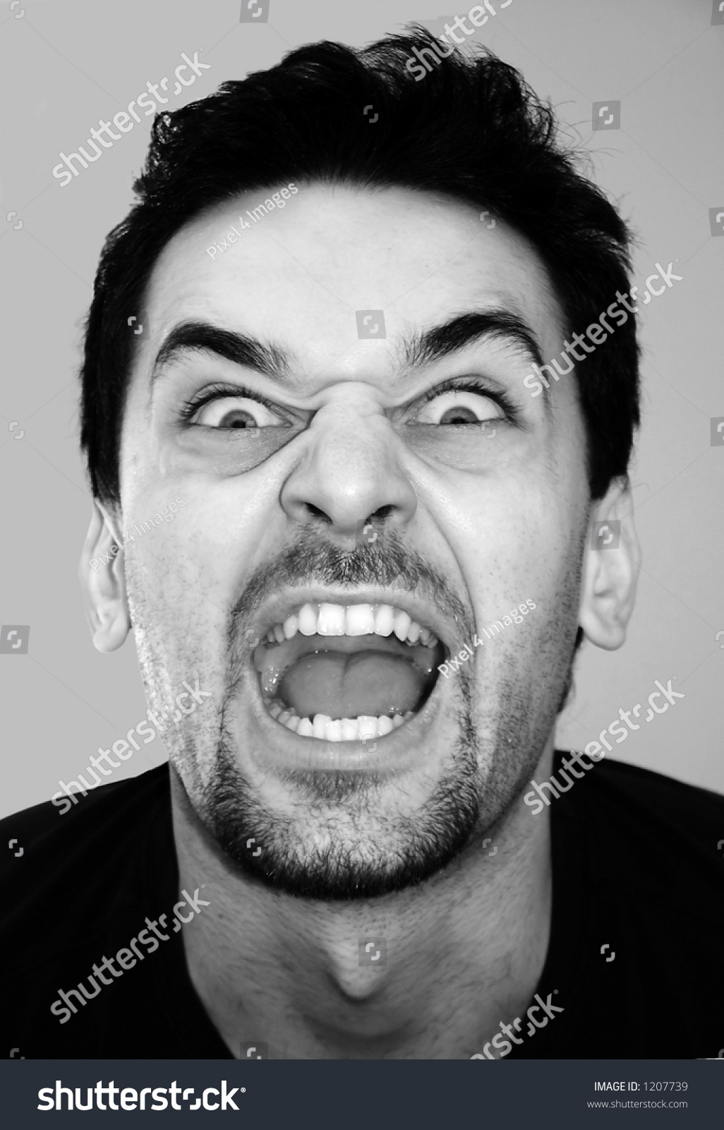 Face Of The Great Madness And Rage. Evil Face Stock Photo 1207739 ...