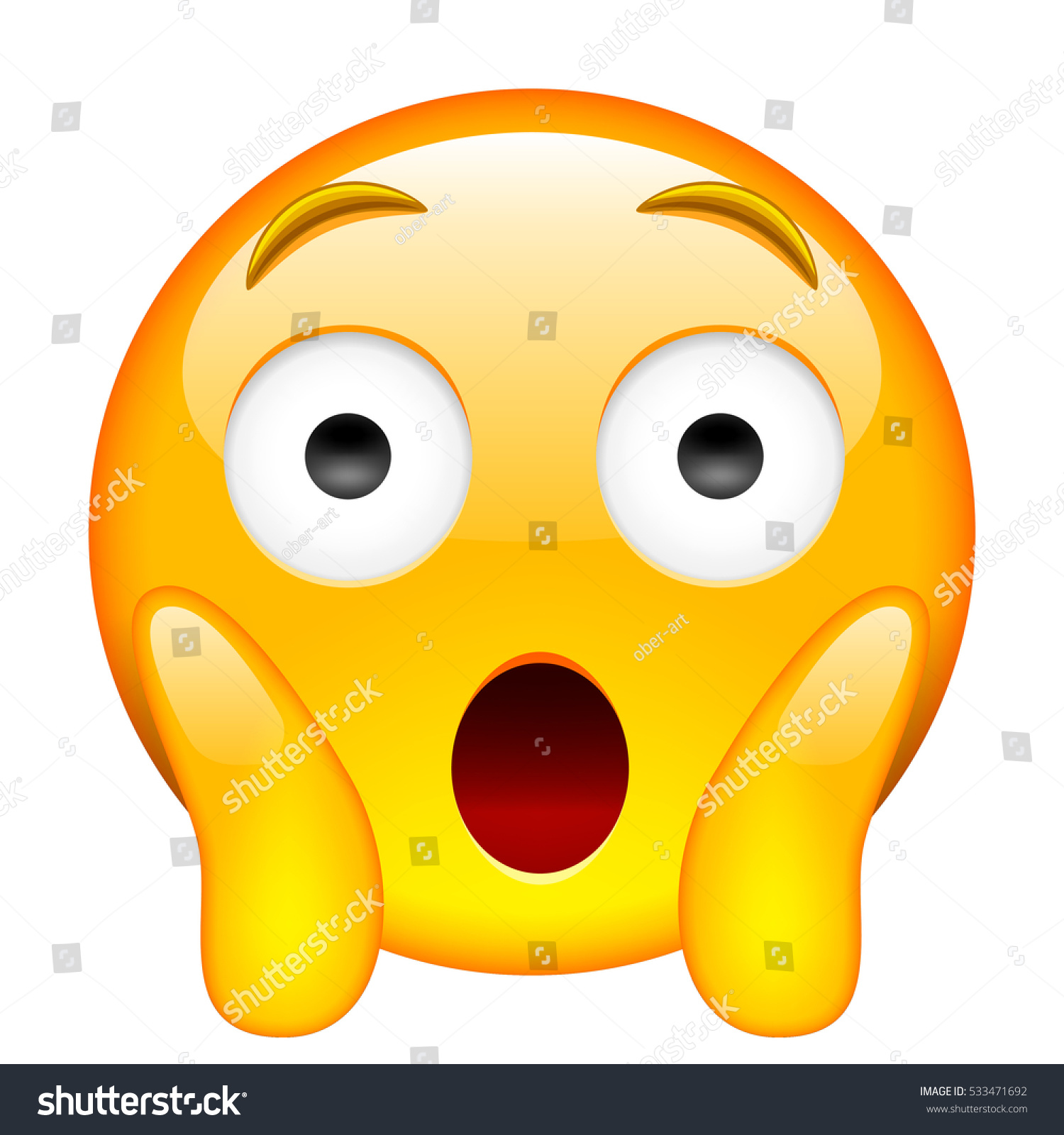 Face Screaming Fear Screaming Fear Emoji Stock Illustration 533471692 ...