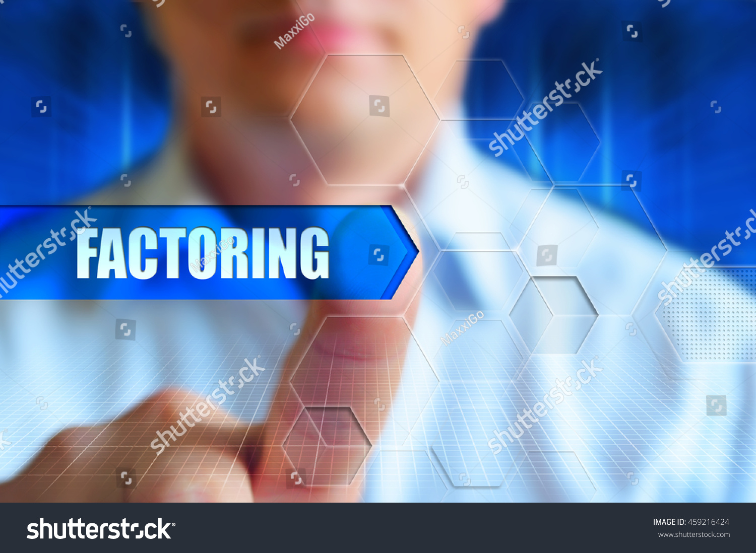 Factoring Wallpaper Man Press Virtual Blue Foto Stock 459216424 ...