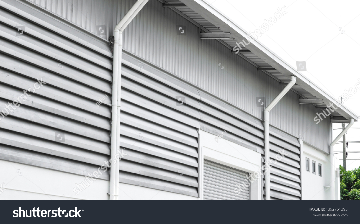 Factory Warehouse Industrial Concept Wall Roof Stock Photo 1392761393 ...