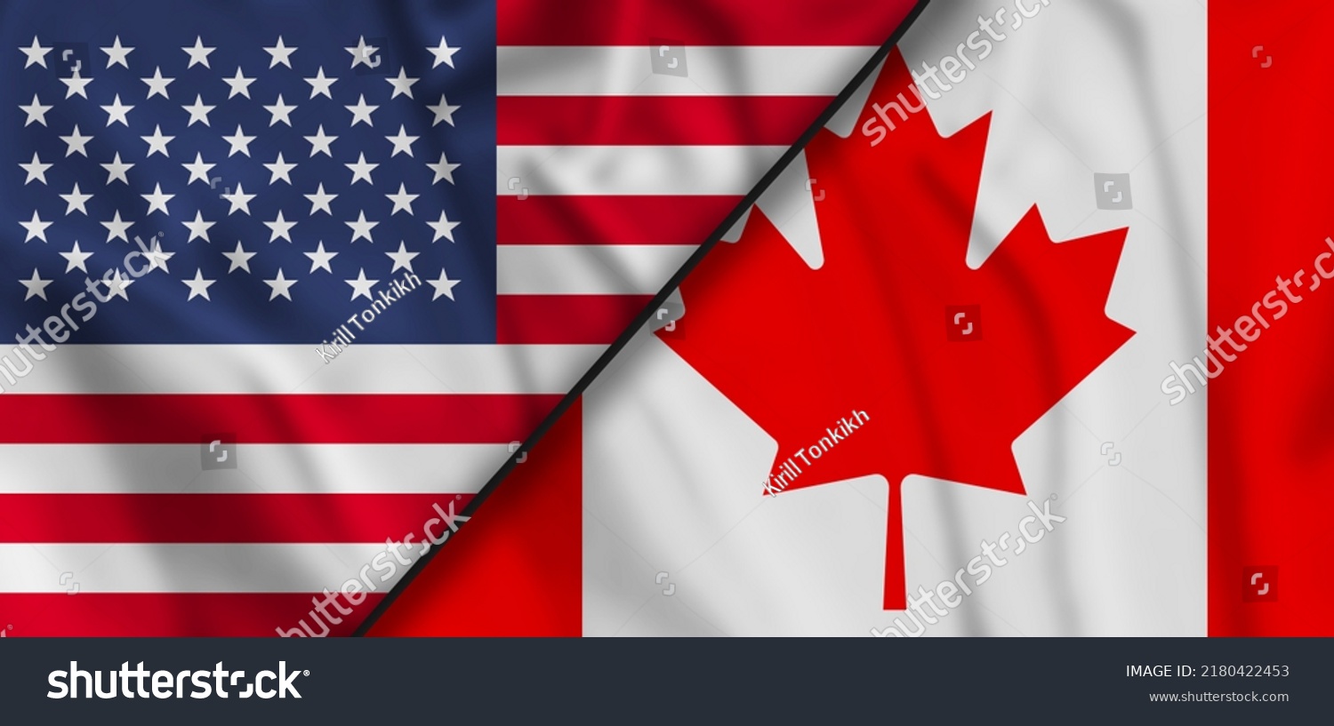 Faded Canada Vs Usa National Flags Stock Illustration 2180422453 ...