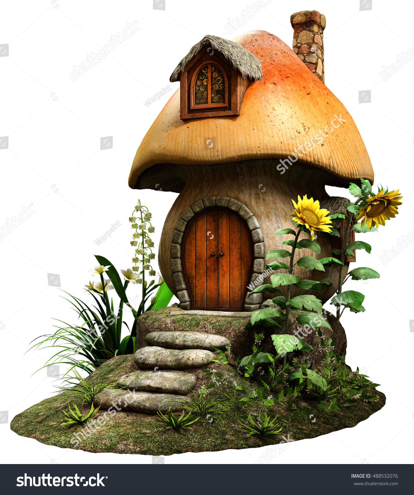 Download Fairy Mushroom House 3d Illustration Stock Illustration ...