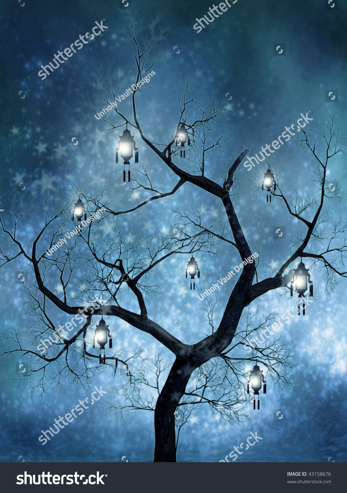 Worksheet Fairy Tree fairy tree lanterns sparkles stock illustration 43158676 with and sparkles