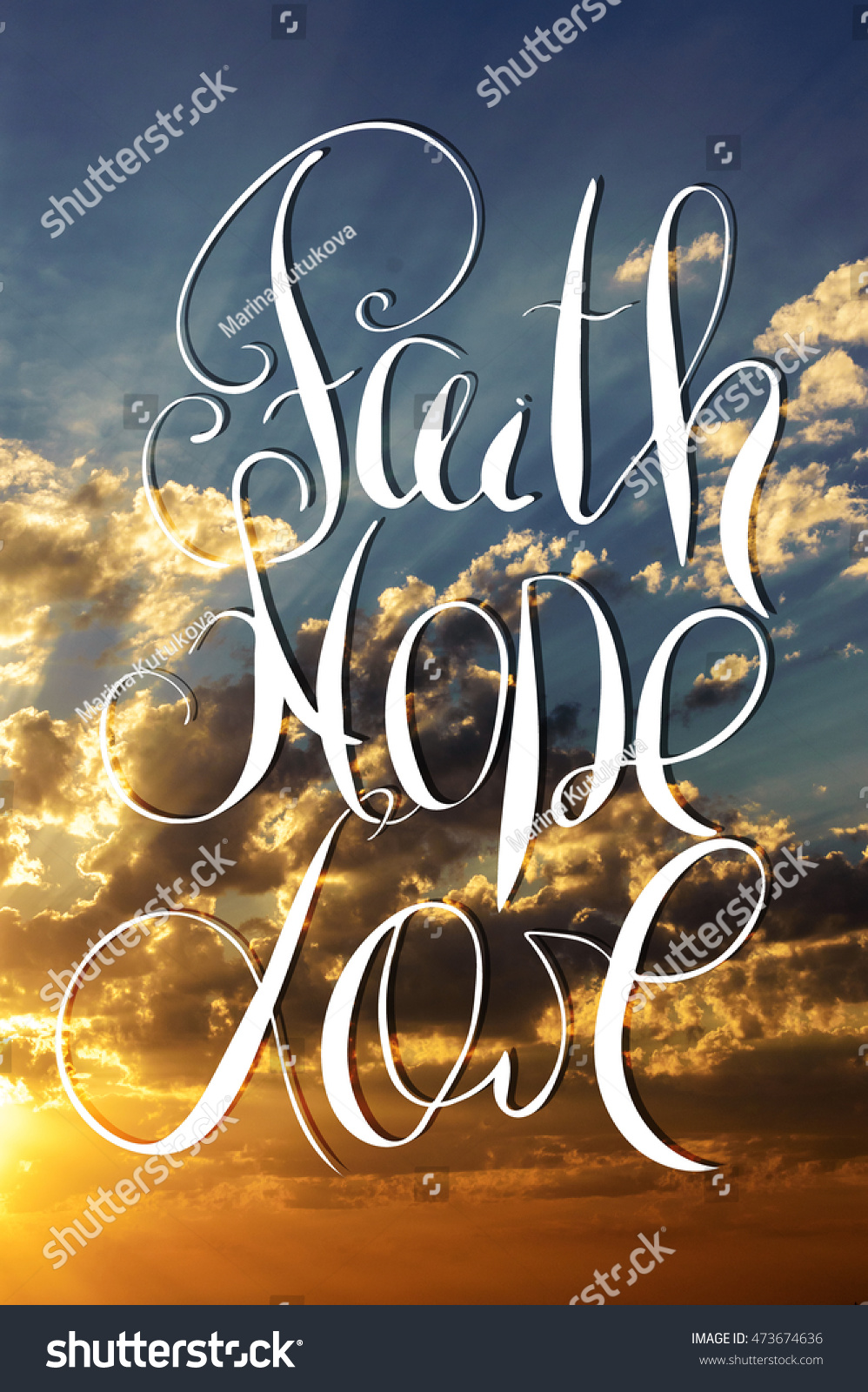 Faith Hope Love Inspirational Motivational Quote Stock Photo Edit