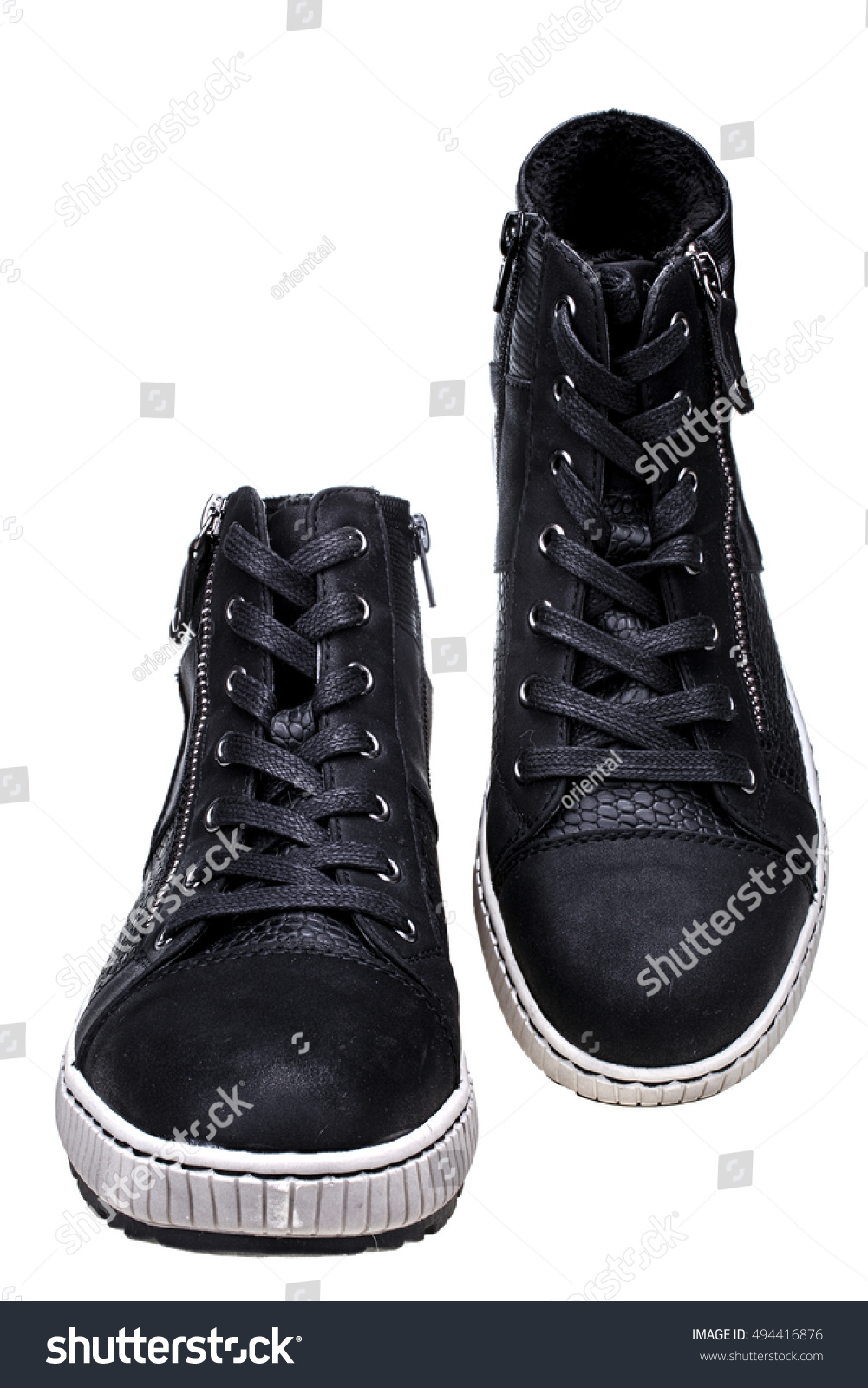 fake leather sneakers