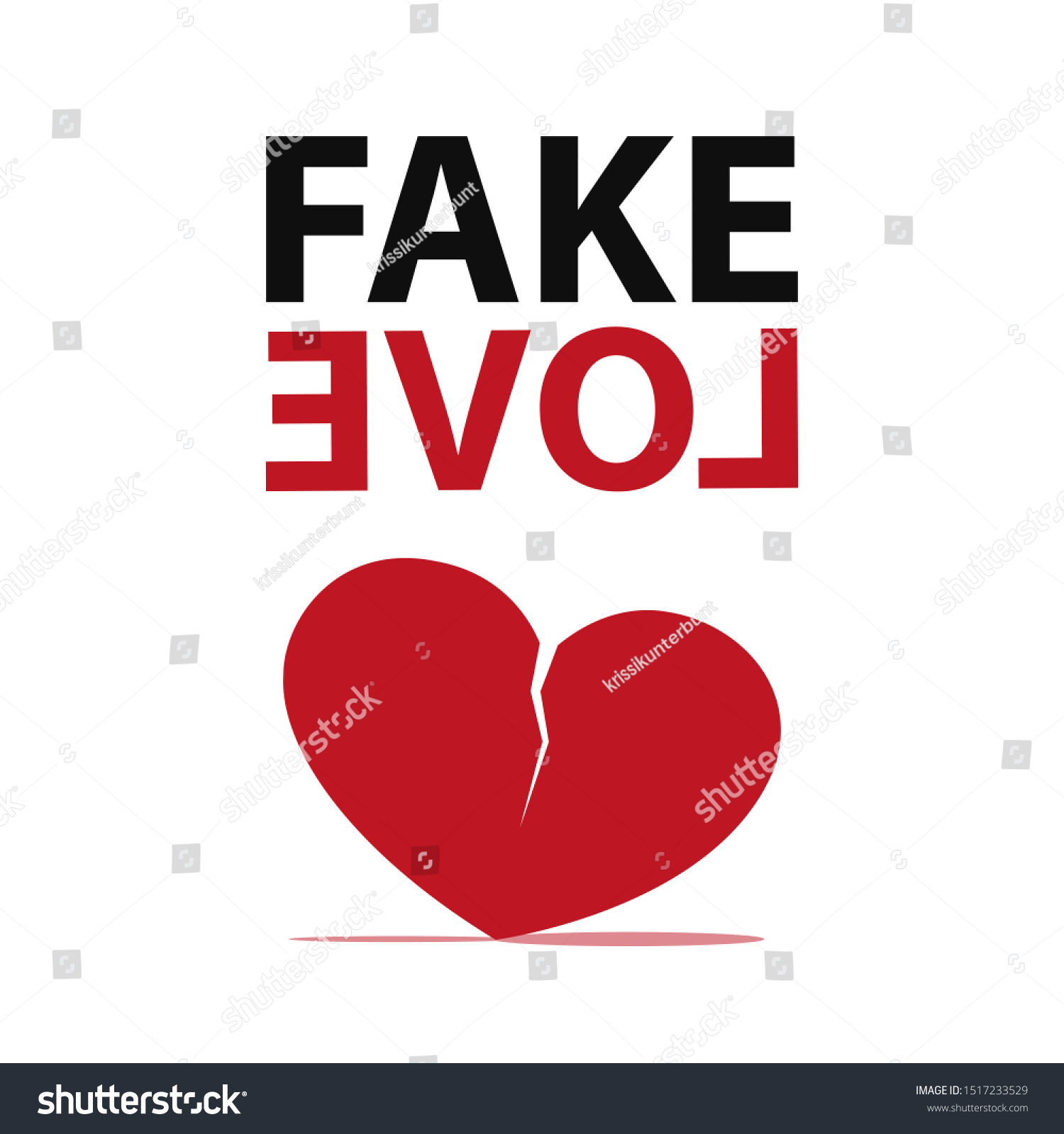 Fake Love Broken Heart Icon Illustration Stock Illustration 1517233529 ...