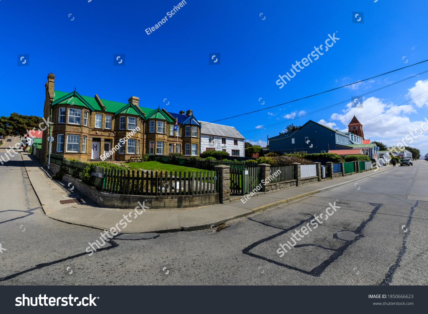 Falklands Landmarks Traditional Jubilee Villas Christ Stock Photo ...