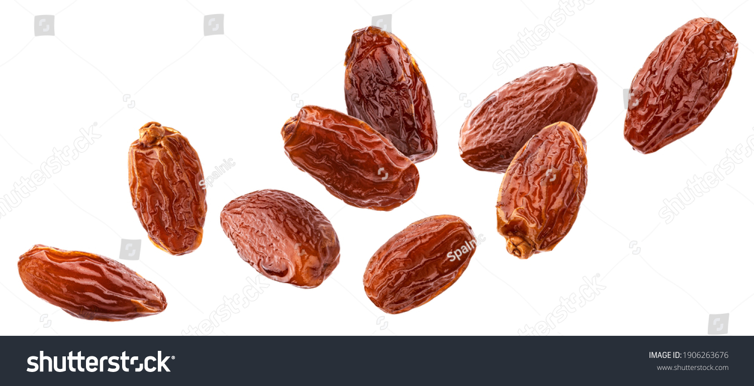 Falling Dried Dates Isolated On White Stock Photo 1906263676 Shutterstock