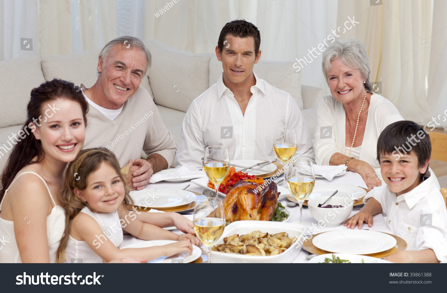 Family Having Big Dinner Together Home Stock Photo 39861388 - Shutterstock