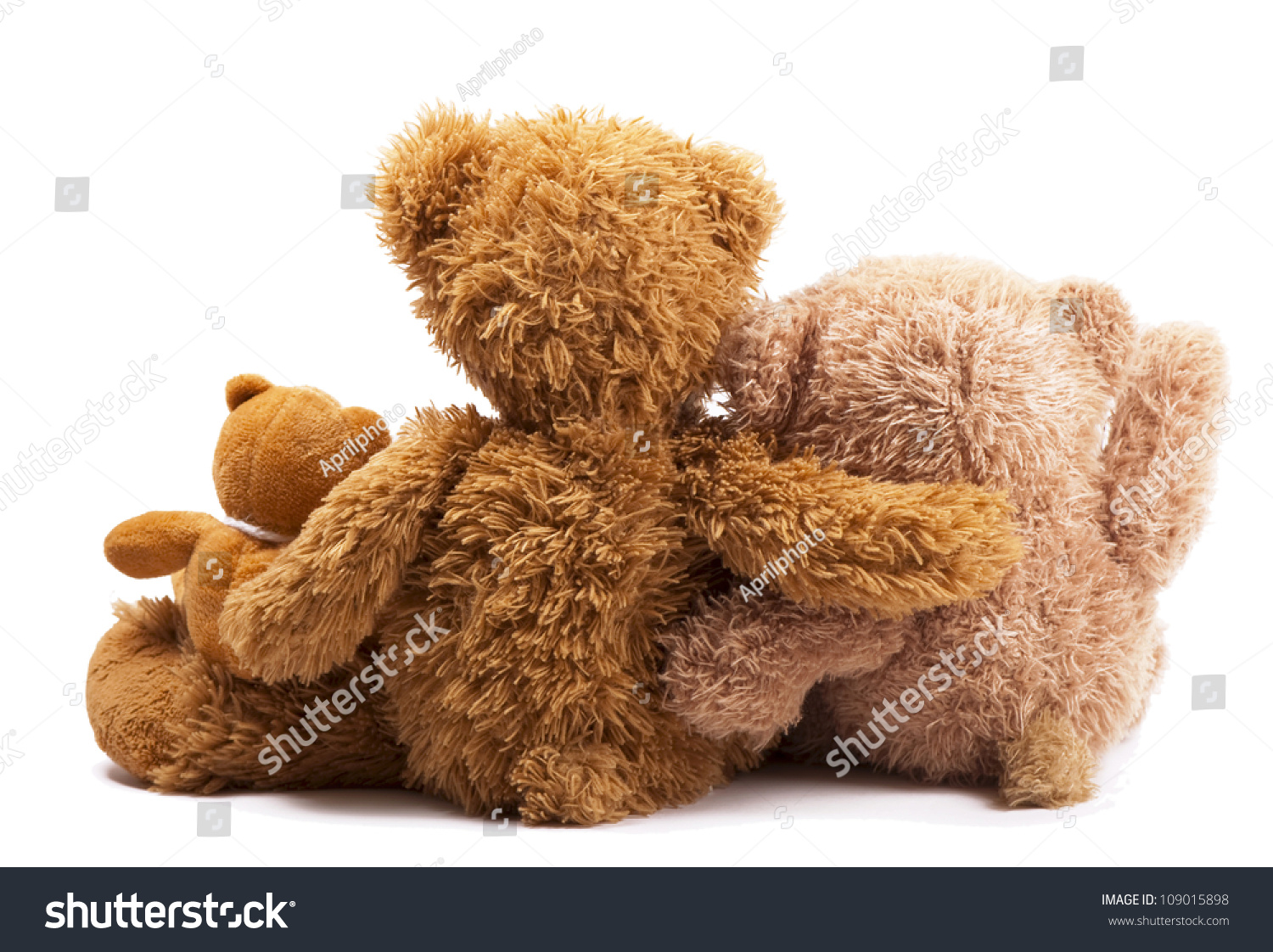 Family Of Teddy Bears Holding In One'S Arms Stock Photo 109015898 ...