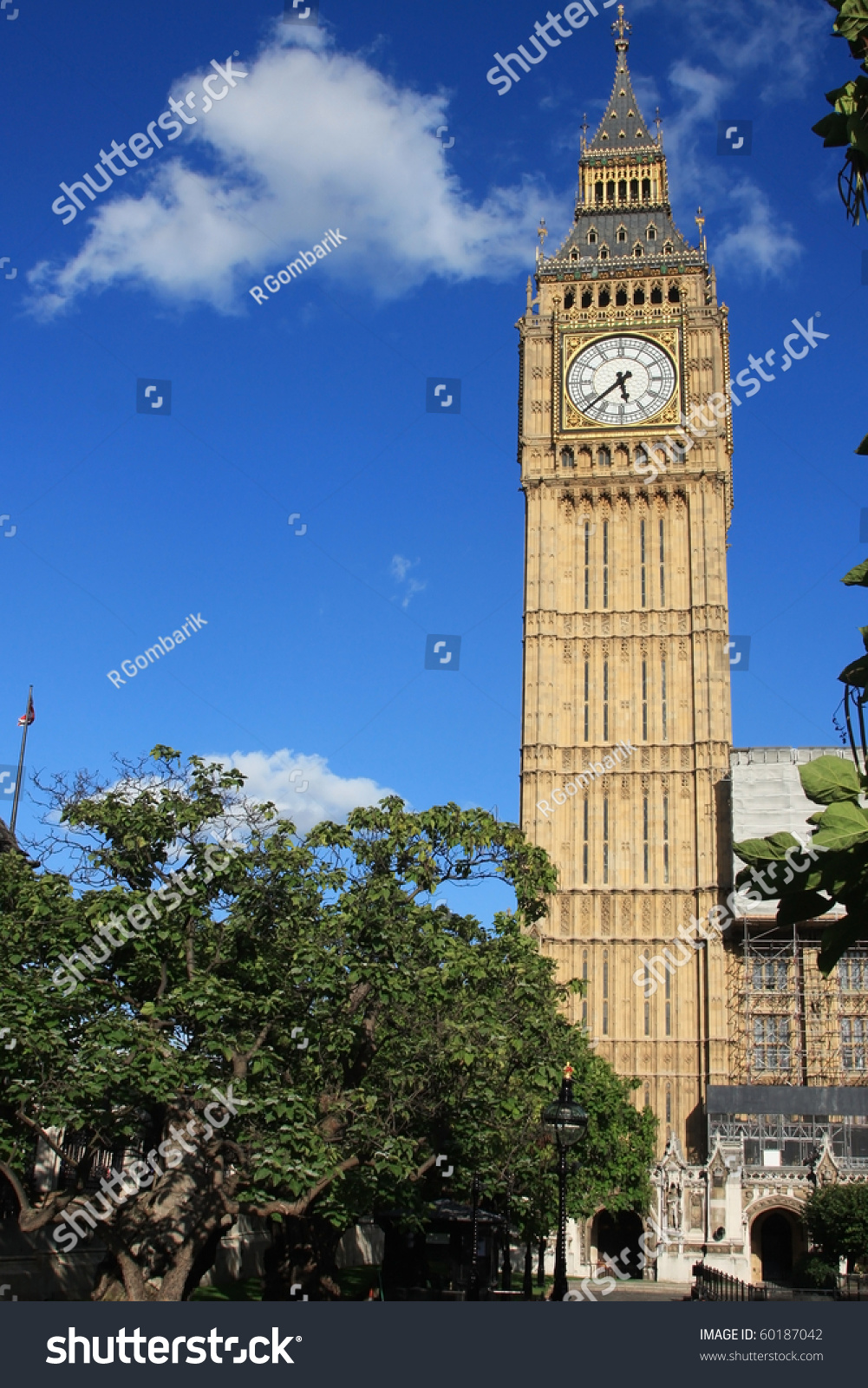 Famous Big Ben Clock Tower In London, Uk. Stock Photo 60187042 ...