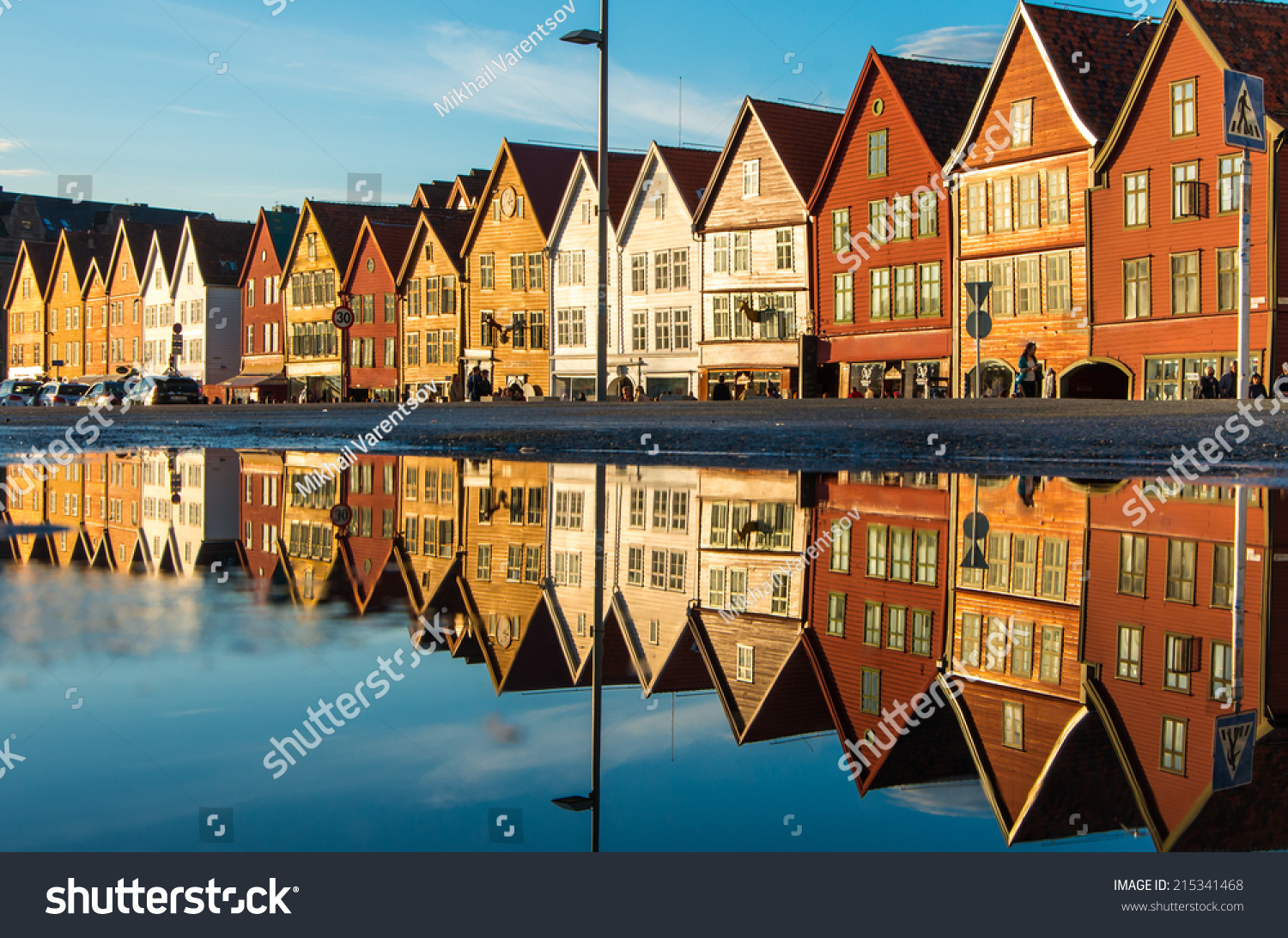Famous Bryggen Street Wooden Colored Houses Stock Photo 215341468 Famous Bryggen Street Wooden Colored Houses Stock Photo 215341468