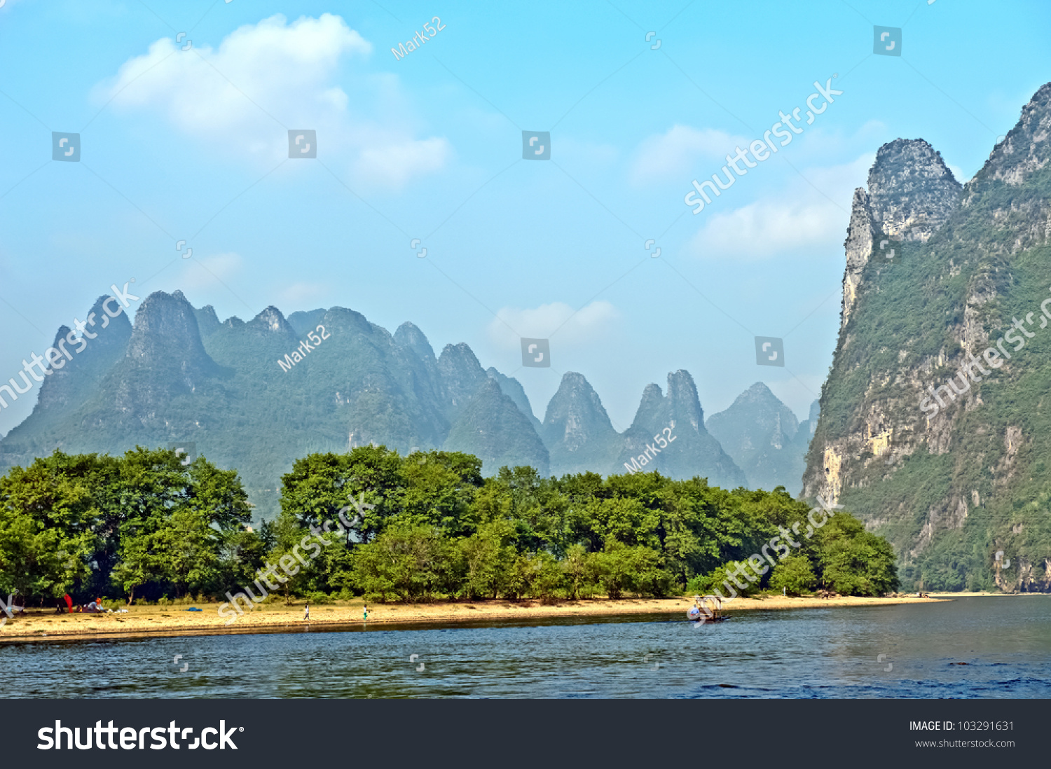 Famous Karst Mountains Along The Li River Near Yangshuo, Guangxi ...