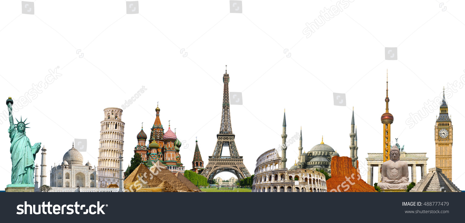 Famous Landmarks World Grouped Together Stock Photo 488777479 ...