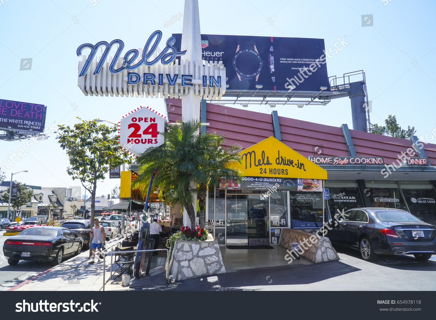 Famous Mels Diner Sunset Blvd Los Buildings Landmarks Stock Image