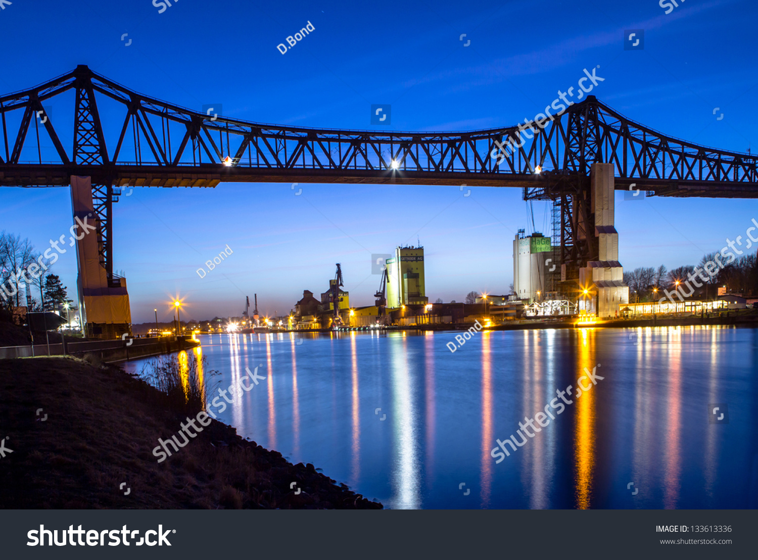 Famous Railway Bridge Over Kiel Canal Stock Photo ...