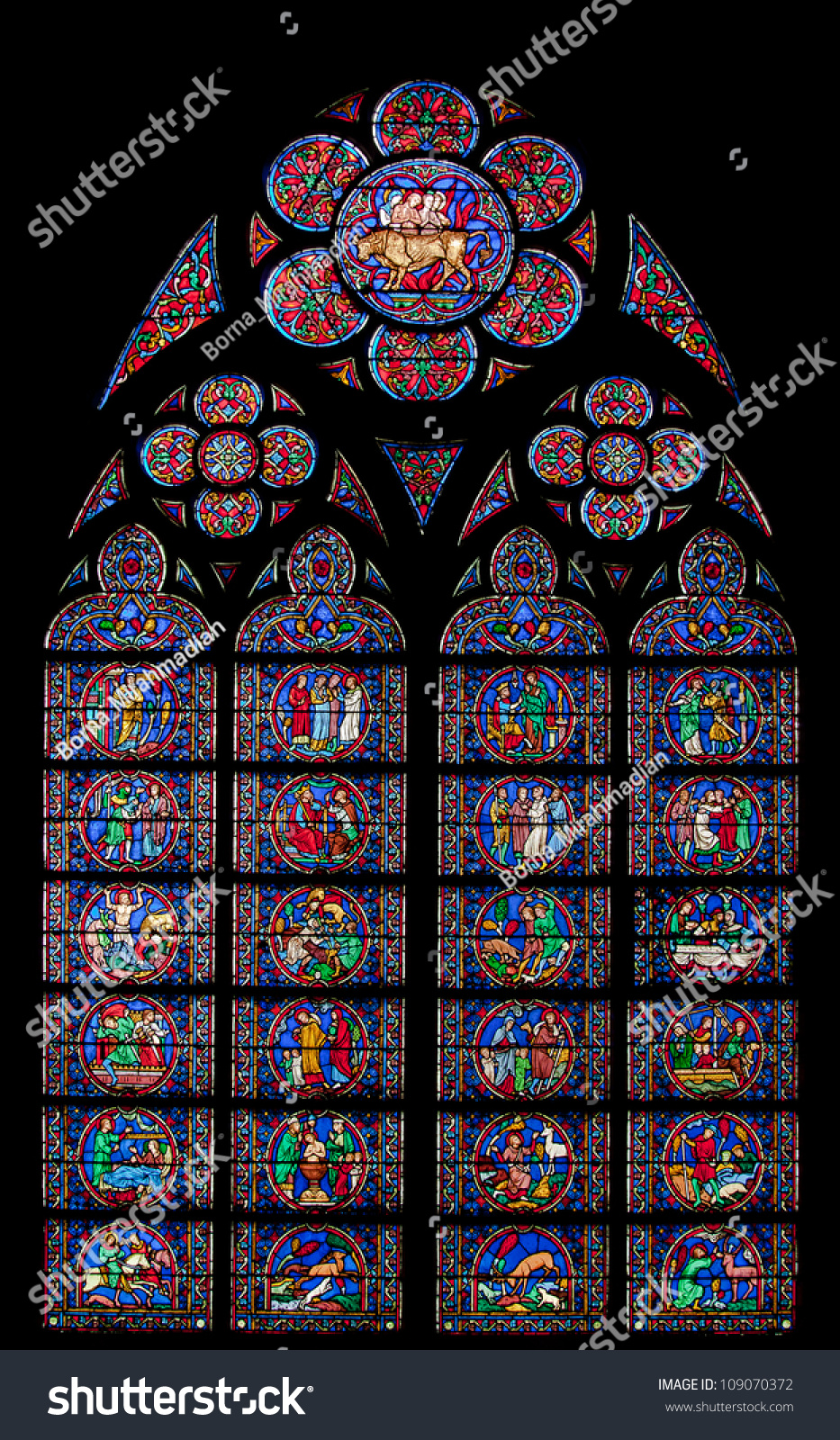 Famous Stained Glass Window Notre Dame Stock Photo 109070372 | Shutterstock