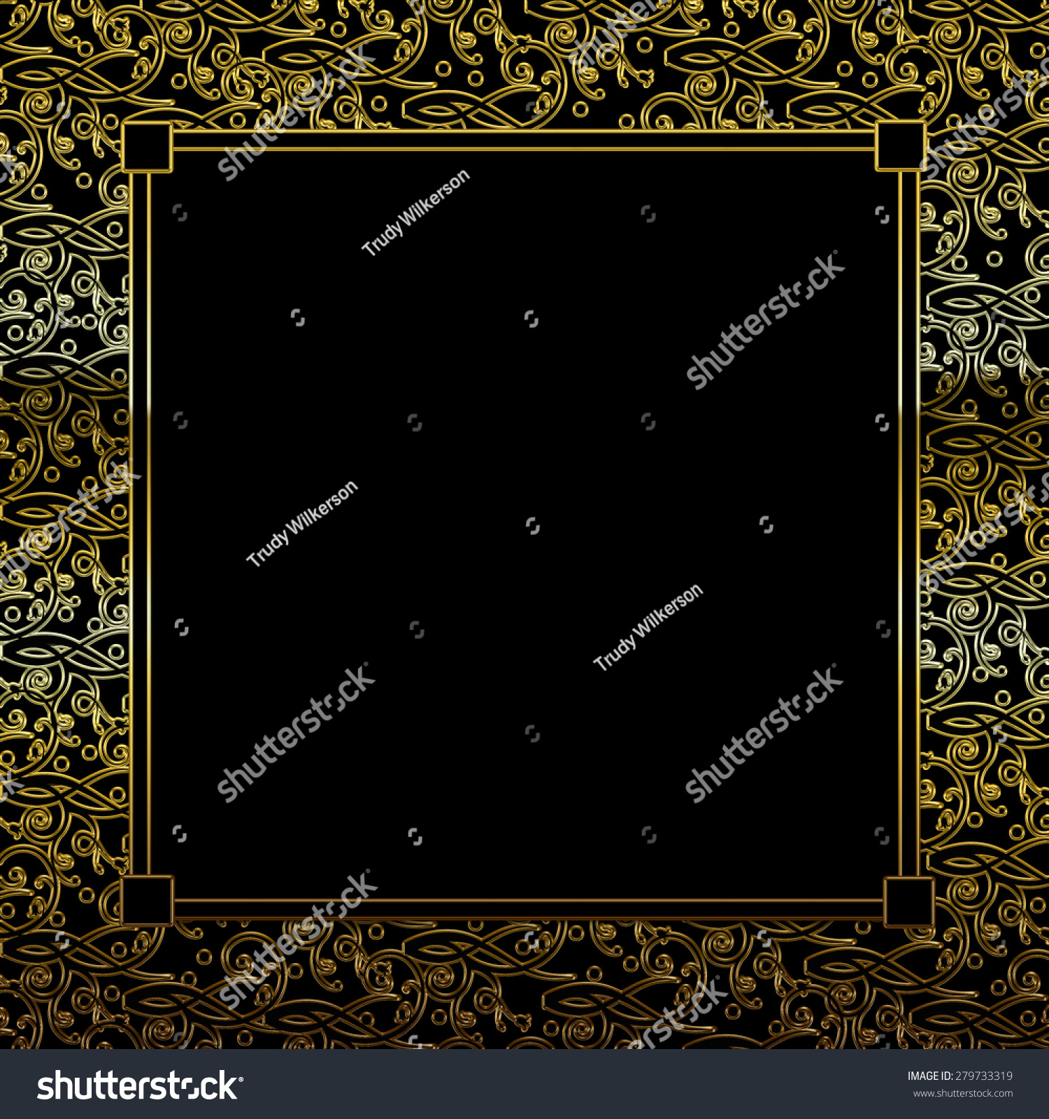 Fancy Blackgold Background Matching Color Insert Stock Illustration ...