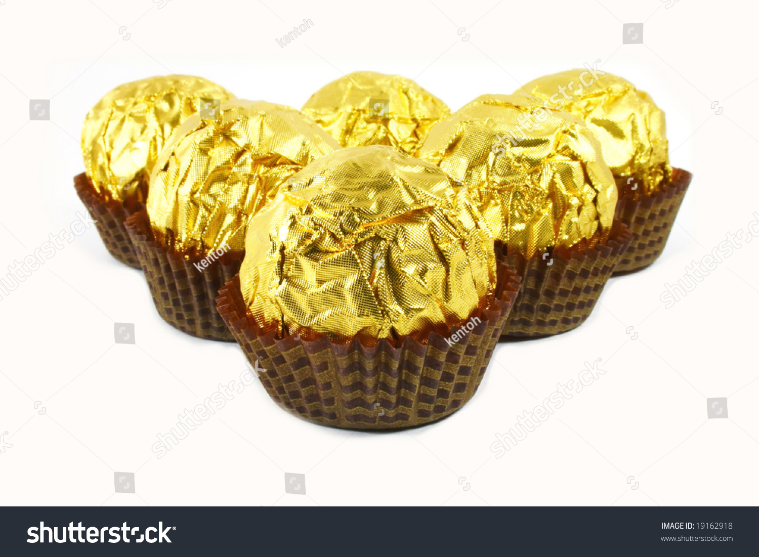 Fancy Chocolates Wrapped In Tin Gold Foil Stock Photo 19162918 ...