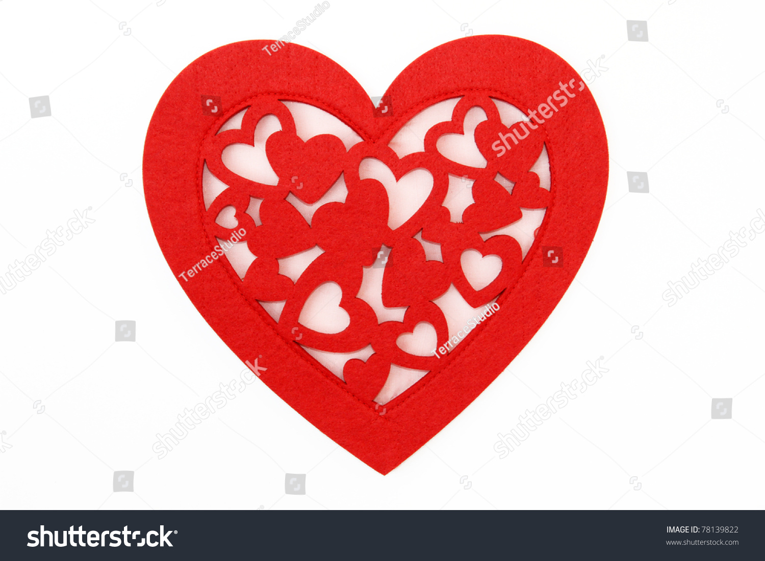 Fancy Red Heart On White Background Stock Photo (Edit Now) 78139822