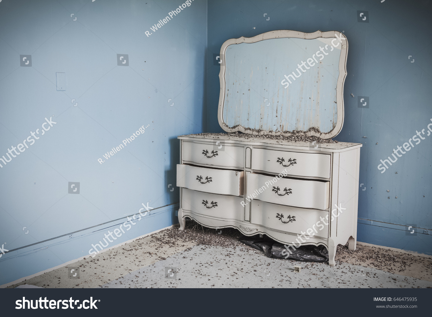 blue baby dresser