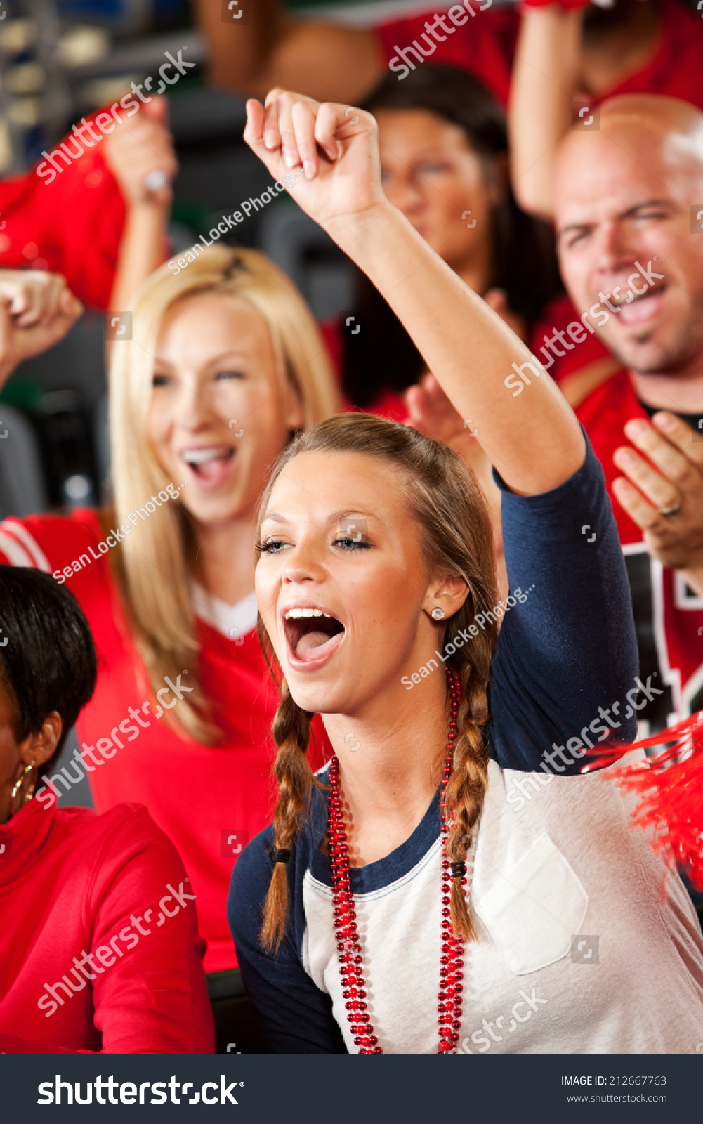 girl at football game