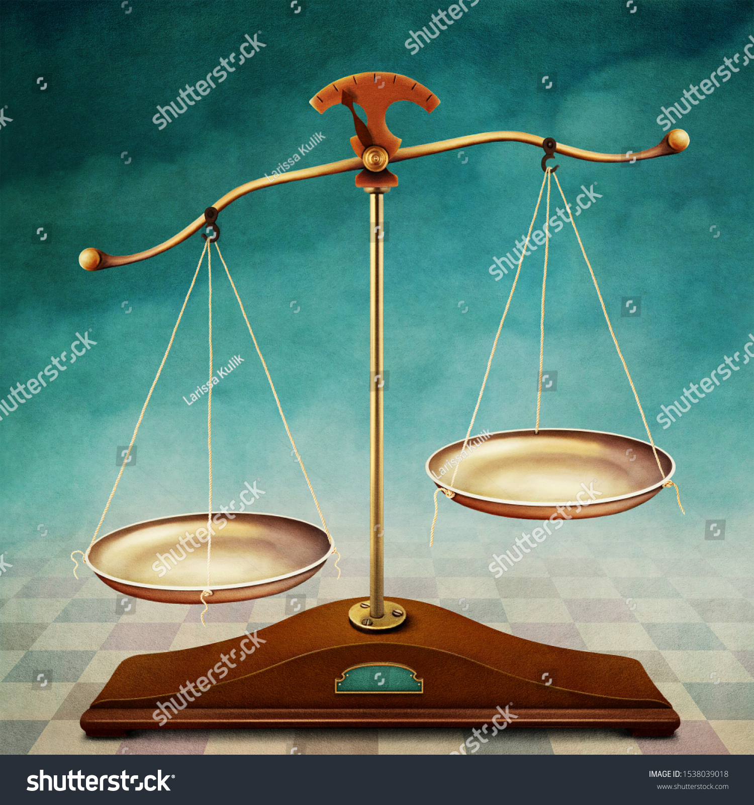 Fantasy Conceptual Illustration Poster Vintage Scales Stock Illustration