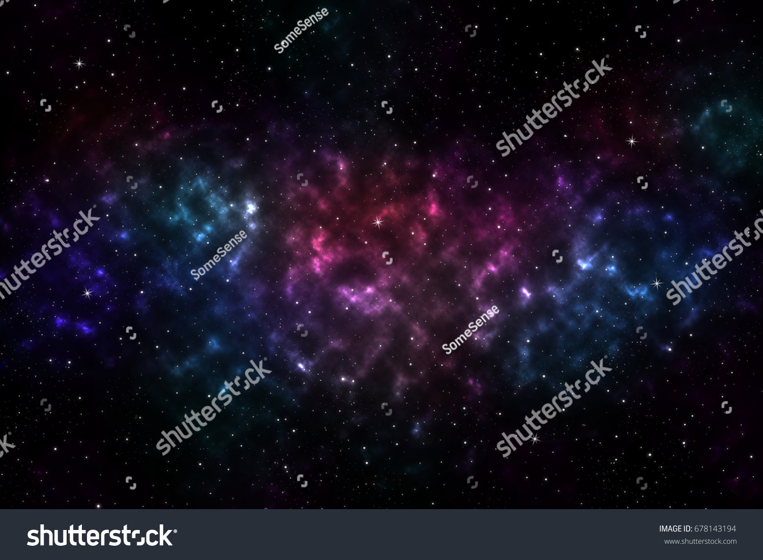 Fantasy Night Sky Stars Nebula Stock Photo (Edit Now) 678143194