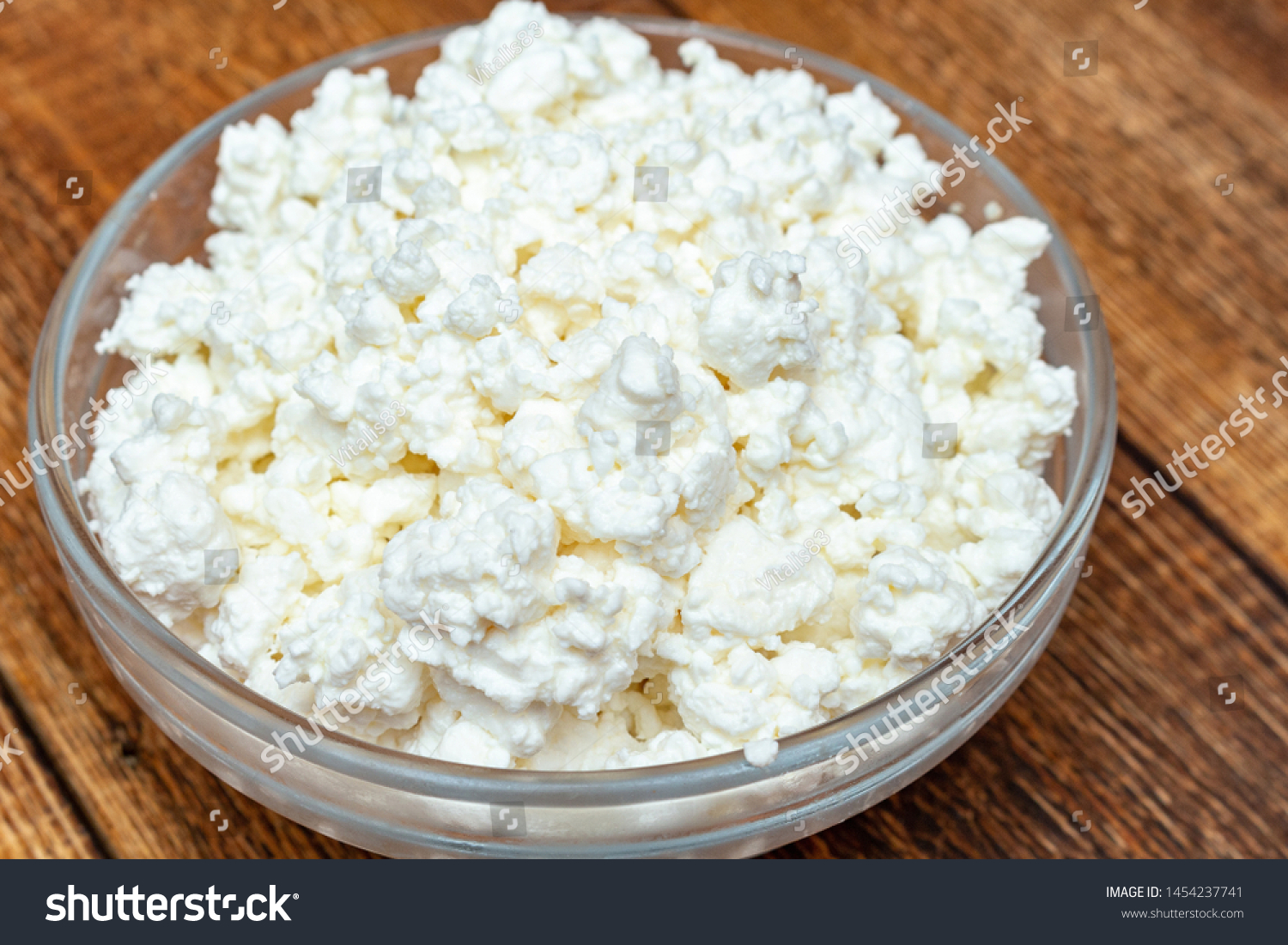 Farm Cottage Cheese Close On Wooden Stock Photo Edit Now 1454237741