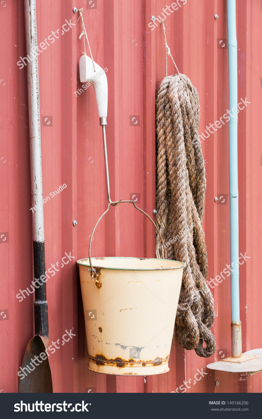 Farm Tools Hang On Red Barn Stock Photo 149166206 Shutterstock